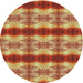 Round Patterned Orange Novelty Rug, pat1150