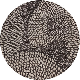 Round Patterned Sage Green Novelty Rug, pat1154