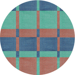 Round Patterned Rosy Purple Novelty Rug, pat1156