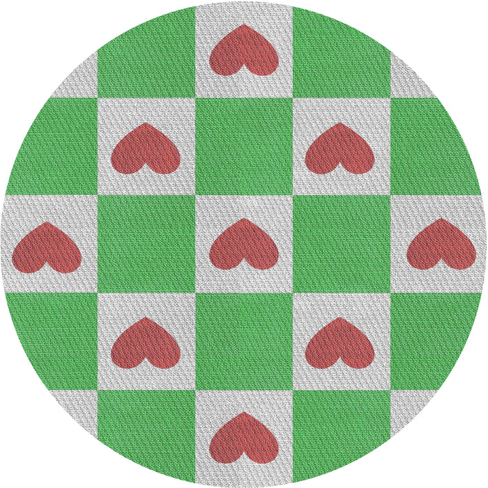 Round Patterned Light Green Novelty Rug, pat1159