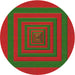 Round Patterned Red Novelty Rug, pat1160