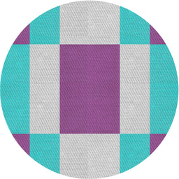 Round Patterned Blue Novelty Rug, pat1164