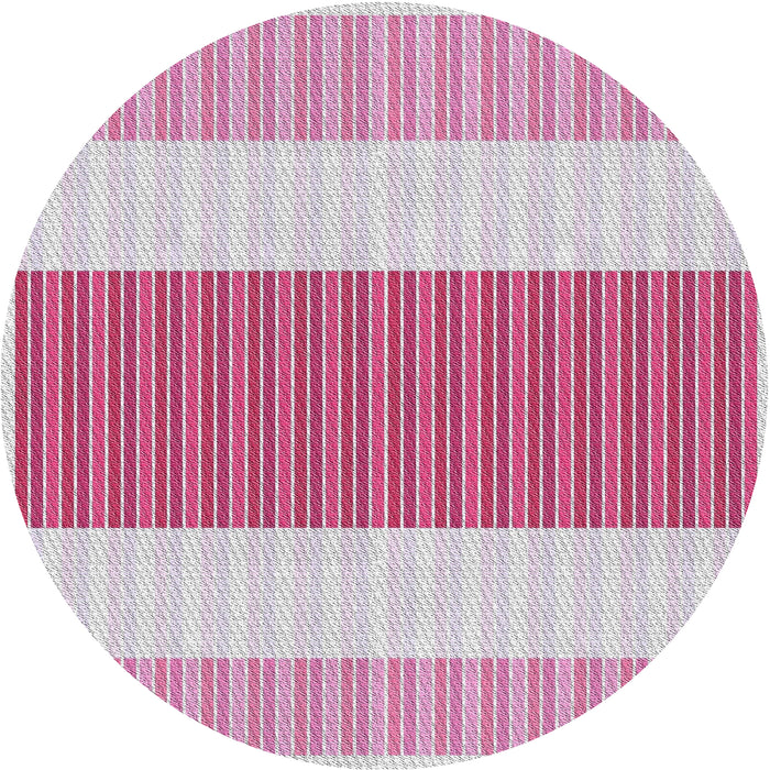 Round Machine Washable Transitional Pink Rug, wshpat1169
