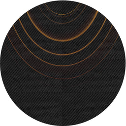 Round Patterned Charcoal Gray Novelty Rug, pat116