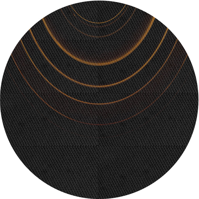 Round Machine Washable Transitional Western Charcoal Gray Rug, wshpat116