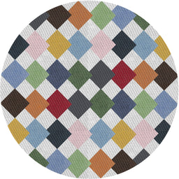 Round Patterned Gray Novelty Rug, pat1170
