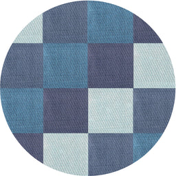 Round Machine Washable Transitional Blue Rug, wshpat1171