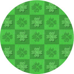 Round Patterned Neon Green Novelty Rug, pat1174
