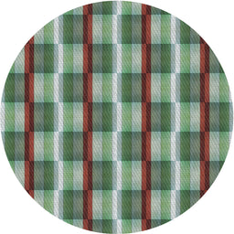 Round Machine Washable Transitional Green Rug, wshpat1175