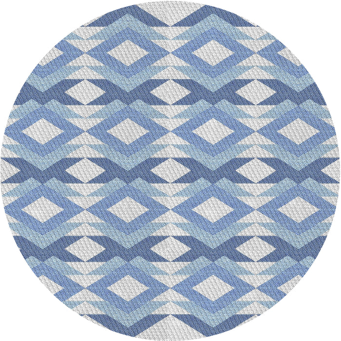 Round Machine Washable Transitional Steel Blue Rug, wshpat1176