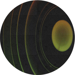 Round Machine Washable Transitional Black Rug, wshpat117