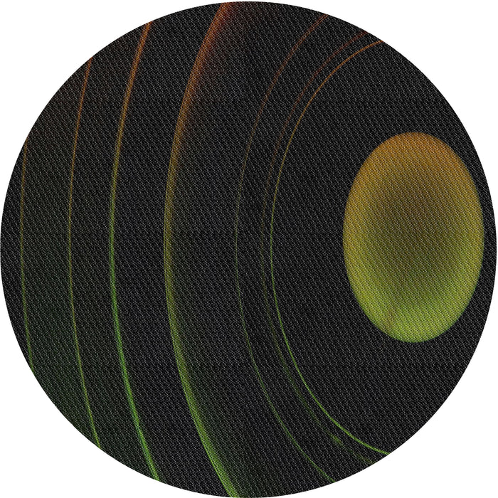 Round Machine Washable Transitional Black Rug, wshpat117