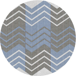 Round Machine Washable Transitional Pastel Light Blue Rug, wshpat1180
