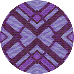 Round Machine Washable Transitional Medium Purple Rug, wshpat1181