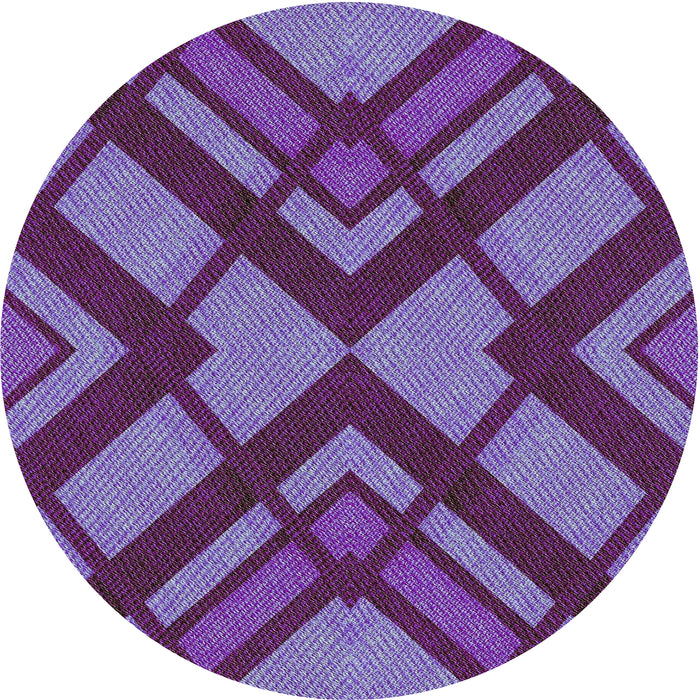Round Machine Washable Transitional Medium Purple Rug, wshpat1181
