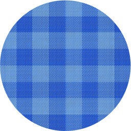 Round Patterned Blue Novelty Rug, pat1183