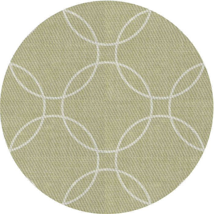 Round Patterned Khaki Gold Novelty Rug, pat1185