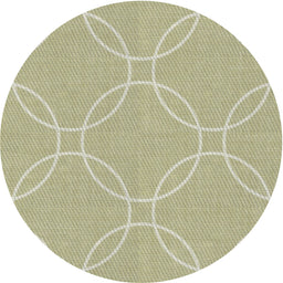 Round Machine Washable Transitional Khaki Gold Rug, wshpat1185
