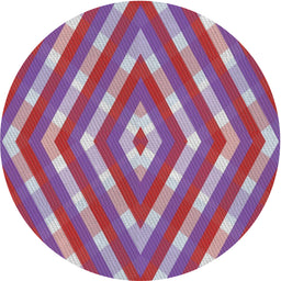 Round Patterned Burnt Pink Novelty Rug, pat1186