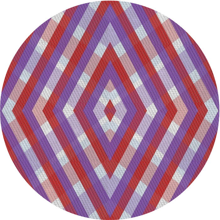 Round Patterned Burnt Pink Novelty Rug, pat1186