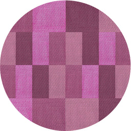 Round Machine Washable Transitional HotPink Rug, wshpat1187