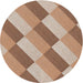 Round Machine Washable Transitional Sienna Brown Rug, wshpat1192