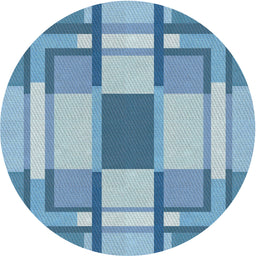 Round Patterned Light Sky Blue Novelty Rug, pat1199