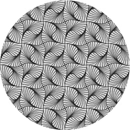 Round Patterned Light Black Novelty Rug, pat119