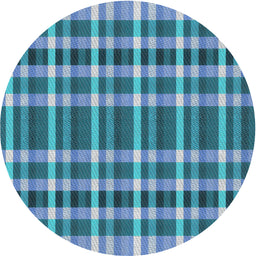 Round Patterned Blue Novelty Rug, pat1201