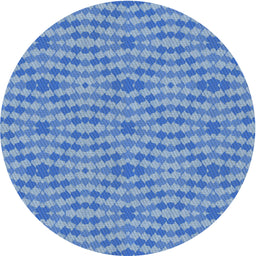 Round Patterned Bright Navy Blue Novelty Rug, pat1203