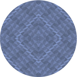 Round Machine Washable Transitional Blue Rug, wshpat1206