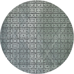 Round Patterned Light Black Novelty Rug, pat120