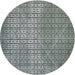 Round Patterned Light Black Novelty Rug, pat120