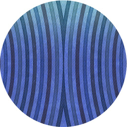 Round Machine Washable Transitional Blueberry Blue Rug, wshpat1210