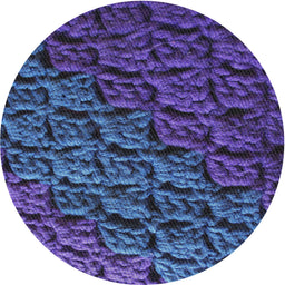 Round Patterned Blue Lotus Blue Novelty Rug, pat1213