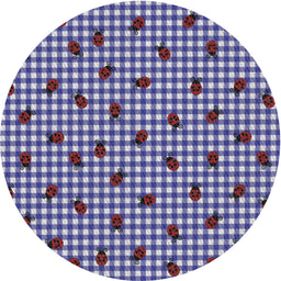 Round Patterned Dark Slate Blue Purple Novelty Rug, pat1214