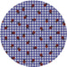 Round Patterned Dark Slate Blue Purple Novelty Rug, pat1214