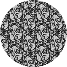 Round Patterned Mid Gray Novelty Rug, pat1217