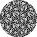 Round Patterned Mid Gray Novelty Rug, pat1217