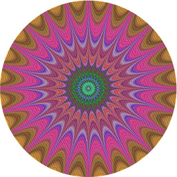 Round Machine Washable Transitional Pink Violet Pink Rug, wshpat121