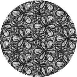 Round Patterned Mid Gray Novelty Rug, pat1220