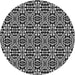 Round Machine Washable Transitional Silver Gray Rug, wshpat1221