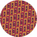 Round Patterned Orange Novelty Rug, pat122