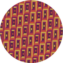 Round Machine Washable Transitional Orange Rug, wshpat122