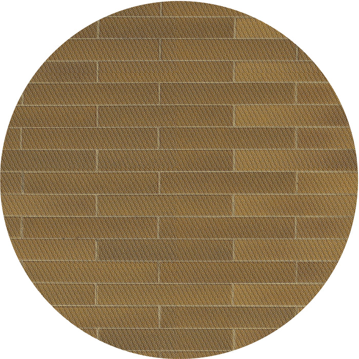 Round Patterned Dark Bronze Brown Novelty Rug, pat1230