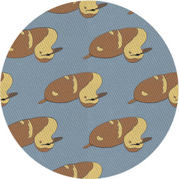 Round Patterned Cloud Gray Novelty Rug, pat1233