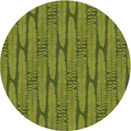 Round Patterned Pistachio Green Novelty Rug, pat1235