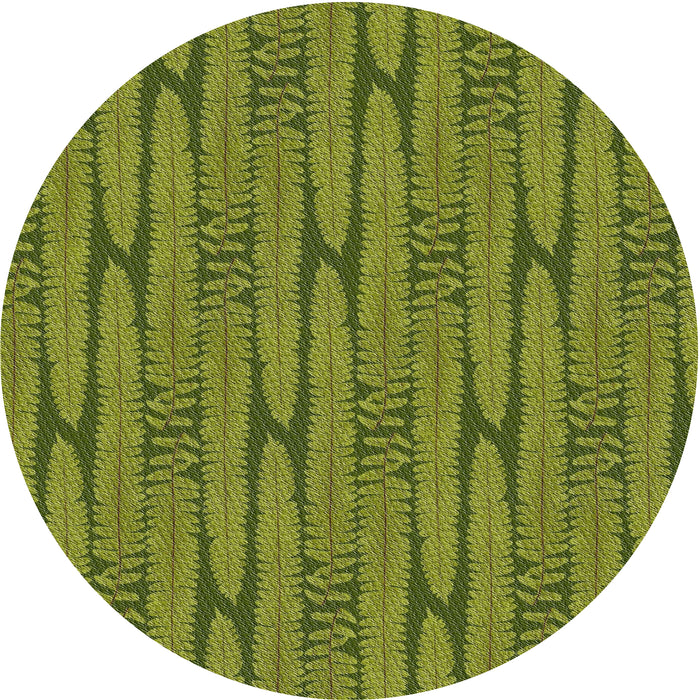 Round Patterned Pistachio Green Novelty Rug, pat1235