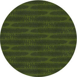 Round Patterned Dark Forest Green Novelty Rug, pat1236