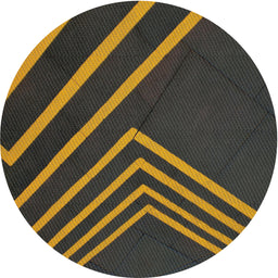 Round Machine Washable Transitional Midnight Gray Rug, wshpat1243